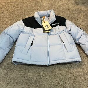 Light blue timberland puffer jacket